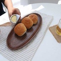 긴타원형 카페 접시 예쁜 브런치 플레이팅 그릇 브런치접시감성 플레이팅접시 우드그릇카페그릇 [WB97FA1], 쿠팡 본상품선택, 쿠팡 본상품선택