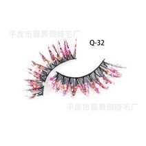 공연용 스팽글 컬러 형광 발광 두꺼운 댄스 무대 공연 살사 밸리 라틴 탱고 발레 인조 속눈썹, 2쌍, A(2쌍)