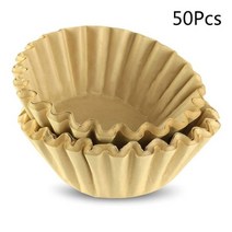쇼핑대장 50Pcs 20cm 대형 커피 메이커 필터 8-12 컵 만들기위한 자연 bleached 되지 않은 환경 친화적 인 분해 가능한 종이 바구니 140141, 보여진 바와 같이