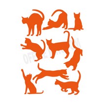 오피스왕국 고양이 cat10 그래픽 스티커, 오렌지