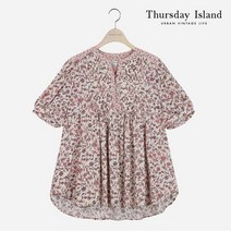 써스데이아일랜드 여성 핀턱 믹스 블라우스 T214MBL257W _P337310233 421842