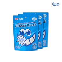 NEW 일회용 씹는 칫솔 퍼지브러쉬 5P (지퍼백) x 3개입 친환경 칫솔, 단품
