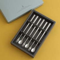 그레이스 실버 롱티스푼롱포크 6P, 롱티스푼 3+롱포크 3, 인쇄안함, 골드그린