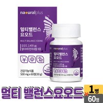 요오드 멀티 밸런스 산화아연 비타민D3 요오드칼륨 비타민B12 비타민B6 비타민B1 비타민B2, 01개 (2개월), 60정