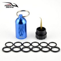 스쿠버산소통 산소탱크 스킨스쿠버 잠수 장비 Aluminum Diving Cylinder Valve Seal Ring Mini S cuba with 12 O Rings Brass P, Blue
