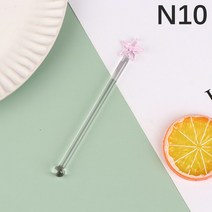 귀여운 크리에이티브 투명 긴 핸들 유리 교반 스푼 칵테일 혼합주 스틱 우유 주스 음료 머들러 막대 1 개