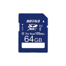 버팔로 SD 카드 64GB 100MBs UHS-1 스피드 클래스 1 Video Speed Class10 IPX7 Full HD 데이터 복구 서비스 지원 RSDC-064U11HAN