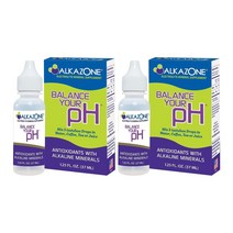 Alkazone pH 항산화제 알칼리 미네랄 액상 보충제 1.25 oz(37 ml) 2병, 2개, 37ml