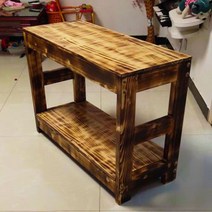 원목 받침대 선반 어항 수족관선반 2단 다이, 탄화된 150x50x70