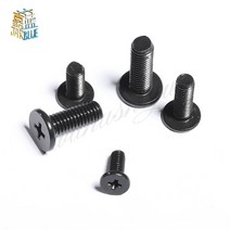 100pcs M1.4 M2 M3 M2.5 소형 플랫 헤드 노트북 나사 모바일 노트북 십자형 슬롯 볼트너트, 4mm