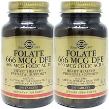솔가 엽산 666mcg DFE 타블렛, 250정, 2개