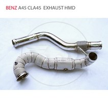 벤츠 HMD 자동차 악세사리 배기 매니폴드 A45 용 컨버터 헤더 캣리스 다운파이프 부품, 01 Downpipe Without Cat