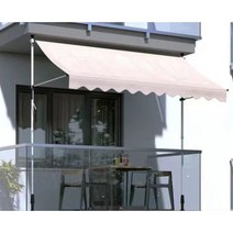 스카이어닝 농막 비가림 어닝 고정 차양막 테라스 접는 천막, W2.0  돌출1.2미터 회색 천