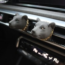 헤카테 블랙재규어 골드체인 차량용 석고방향제, 블루캣츠아이, 파우더틱 플라워