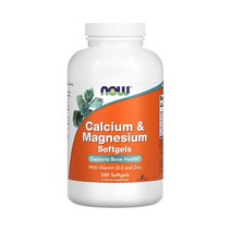 나우푸드 비타민 D-3 및 아연 함유 칼슘 및 마그네슘 소프트젤 240정, 1팩