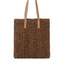 4LL 여름 라지 스퀘어 라탄 숄더백+파우치포함