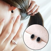 coco샵 925귀걸이 빈티지 오닉스 써클 은귀걸이 순은 실버 원석 이어링 귀걸이