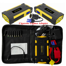 자동차 점프 스타터 차량 점프선 car jump starter power bank 휴대용 배터리 부스터 충전기 12v 시작 장치 가솔린 디젤 버스터, 노란색