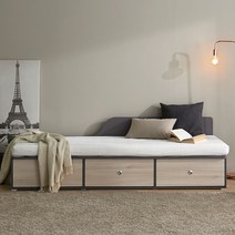 [5천원 즉시할인]장인가구 피콜로 빅서랍 데이베드 침대_세미싱글 프레임, 내추럴