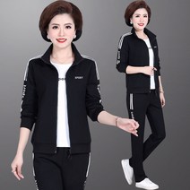 besteffie 가을 봄 운동복 집업 스탠드넥 체육복 상의+ 팬츠 트레이닝복 상하세트 중년여성 엄마 B99