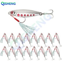 [QISHENG] 메탈지그 CS-MP 17개입 세트 산천어 송어 갈치 삼치 농어 광어 우럭 배스 쏘가리 방파제 선상낚시, 실버, CS-MP10g