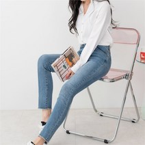 다잇템 여자 컷오프 라이트블루 스키니진 청바지 (8280310)