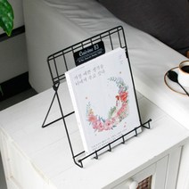 접이식 미니 이젤 철제 잡지꽂이 안내판 브로슈어 메뉴판 거치대 독서대 북홀더, 블랙(KG8239)
