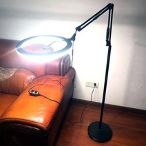 눈보호 벽부착형 스탠드 LED 미용실 냉광등 미용등 무늬 자수등 네일 눈썹 무영등, 11 큰 원좌 커브드 + 18인치 다이얼 리, 오류 발생시 문의 ( 건솔05 )