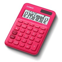 CASIO 카시오 컬러 미니 전자 계산기 세금 날짜 계산 12자리수 MW-C20C-RG-N, vivid pink