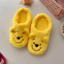 디즈니 캐릭터 털실내화 학생 가정용 자취템 사무실 거실 사계절 층간소음 슬리퍼 어그실내화, H