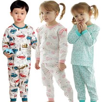 23 편면9부 자가드 유아내의 아기내복 아동실내복