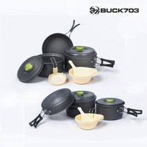 BUCK703 [오후5시이전 주문 당일발송] 실버코펠 블랙코펠 스텐레스코펠 캠핑용품 취사용품, 05 하드베어 블랙코펠 2-3인용 10P