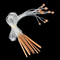 세트 직조 뜨개질 크로셰 바늘 카펫 천연 탄화 아프간 대나무 후크 덴마크 러그 개뜨개질도구, Dark walnut