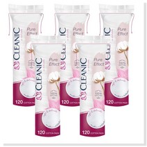 클레아닉 퓨어 이펙트 소프트터치 저자극 순면 화장솜, 120개입, 5개