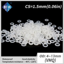 오링 10 개/몫 실리콘 고무 oring VMQ CS 1.5mm OD4/5/5.5/6/6.5/7/7.5/8/8.5/9/9.5/10/10.5/11/11.5/12/12.5/13/13., 5.5x2.5x1.5mm, 10pieces