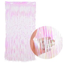 제이벌룬 브라이덜샤워 소품, 파티 은박커튼 홀로그램 화이트 [폭1m/높이2m]