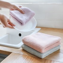 두툼한 극세사 양면 행주, 베이지