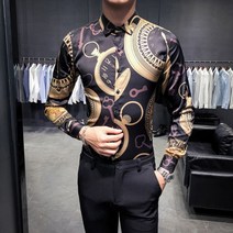 남성 건달 조폭 셔츠 트로트 무대 의상 체크 무늬 와이셔츠 남자 화려한 특이한 밤무대