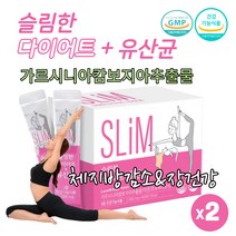 아이하트 식약처인증 단기간 슬림 가르 가루 시니아 캄보디아추출물 다이어트 체 지방 분해 커트 상체살 아랫뱃살 빼기 유산균 Diet 분말 장 건강기능식품, 60포 X 2박스