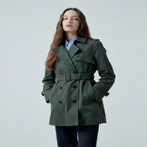 헤지스 THE H그린 더블버튼 하프기장 트렌치코트 HSCO2DC82E3