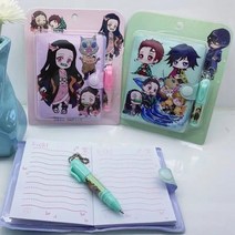 애니메이션 악마 슬레이어 키메츠 노 야이바 카마도 탄지로 네즈코 노트북 일기 의제 메모장 학교 어린이 문구 선물, 01. A Random 1Pcs