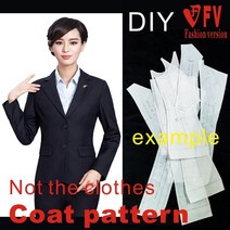 가죽공예 도안 의류 DIY 패턴 여성의 표준 정장 재킷 절단 그림 1:1 물리적 BWT-25, 04 Size L