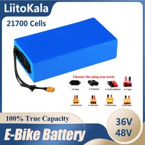 전기 자전거 Liitokala 36v 48v 60v 50ah 35ah 20ah 25ah 40ah 30ah ebike 배터리 21700 리튬 배터리 팩 스쿠터, 36v50ah-10s10p-xt60