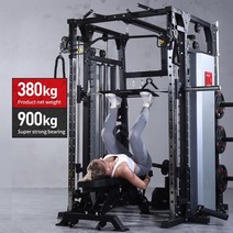 파워렉 파워랙 멀티짐 100kg 카운터 웨이트 + 1 벤치 + 50kg 웨이트 플레이트 + 1 페달 도어 투 도어 판매자 지불 세금이있는 체육관 상업용 스미스 머신, 검은색