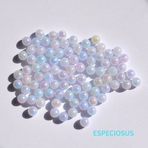 Beads만들기 DIY 재료 쥬얼리 액세서리 8MM 멀티 컬러 도금 아크릴 ABS 진주 비즈 모조 쉘 스페이서 팔찌 제작 부서 100 개, [01] 8mm, [02] light blue