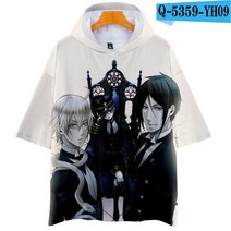 3D프린트 Anime Black Butler 쿠로시 츠지 Oversized T Shirt 여성 남성 4939819275, XXXL, 002