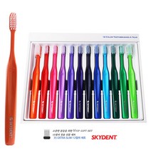 SKYDENT No.35 Extra Slim 12가지컬러 칫솔세트 미세모 치주질환용 잇몸 환자용 임플란트 부모님 어머니 선물, 1개