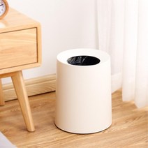 화장대 파우더룸 원형 심플한 쓰레기통 8L 분리수거, 화이트, 색상