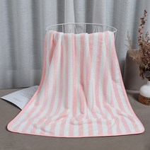 마이크로 화이버 비치 타월 타올 목욕 타올 욕실 70*140cm 280g 두꺼운 럭셔리 스트라이프 스파 욕실 성인 목욕 타올, 분홍색