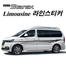 더뉴 그랜드스타렉스 리무진 데칼 스티커 No.1, 바디라인만, 선택2_실버+골드